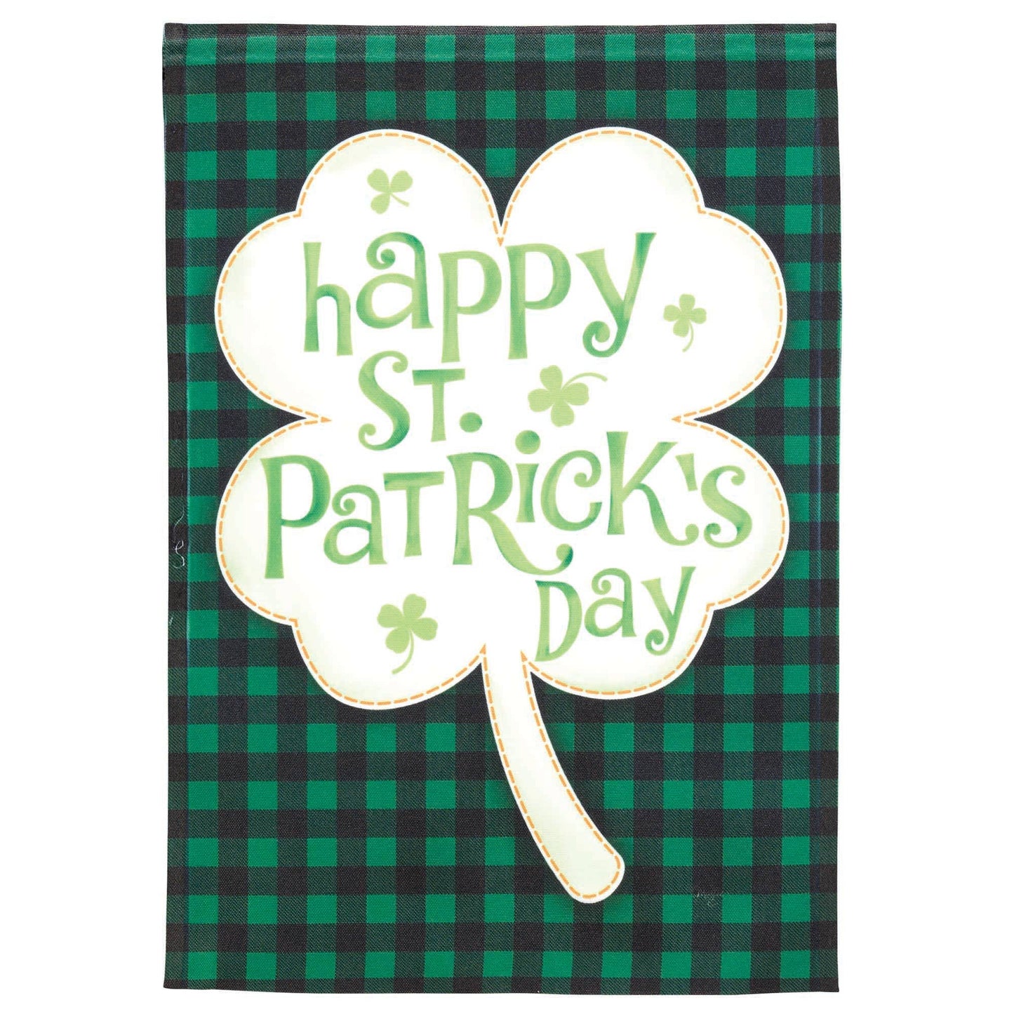 Primitive and Farmhouse Flag Happy St Patricks Shamrock 30x44