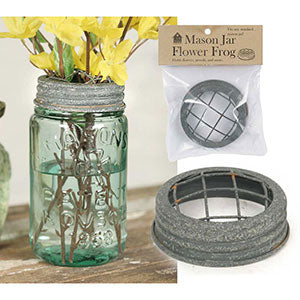 Mason Jar Flower Frog Lid - Barn Roof - Box of 6