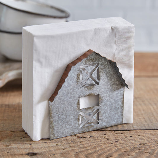 Galvanized Barn Napkin Holder