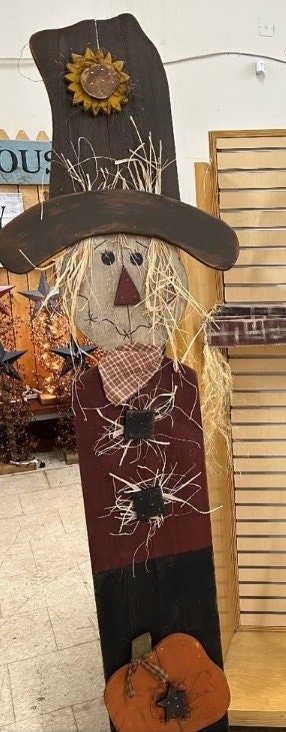 Primitive Country Wood Scarecrow - Fall and Autumn