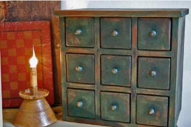 Primitive 9 Drawer Apothecary