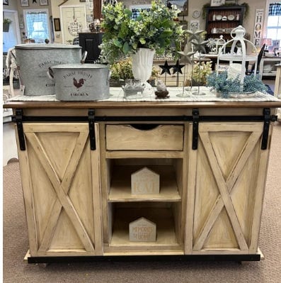 Barn Door Cabinet with Sliding Doors