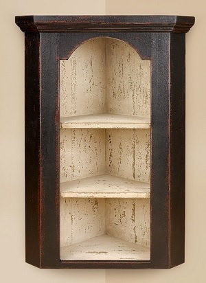 Aged Primitive Hanging Corner Cabinet