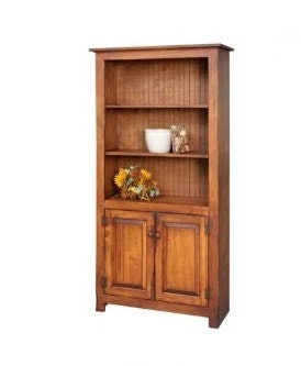 Stained Cabinet With Shelves