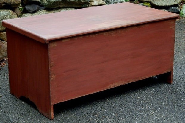 Primitive Solid Wood Storage Bench