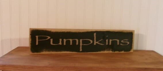 Primitive Pumpkin Fall Sign - Black and Tan