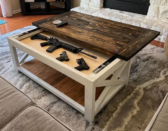 Display Rifle Inside Table Concealment Coffee Table – The Old Country Cupboard