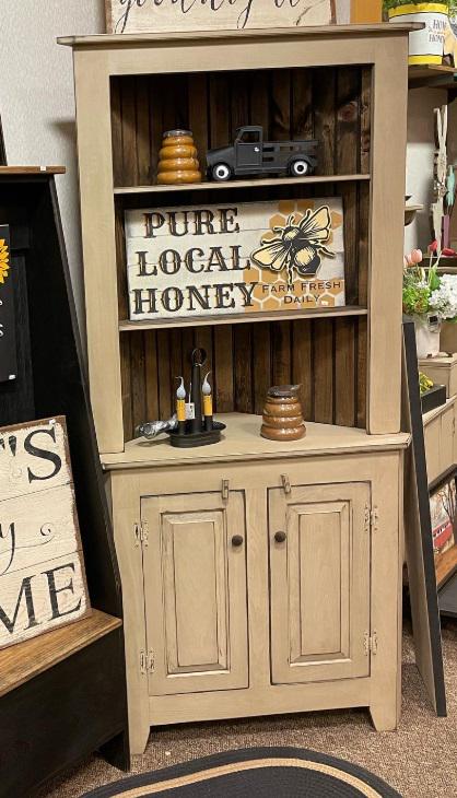 Corner Hutch, Primitive Hutch, Country Cabinet