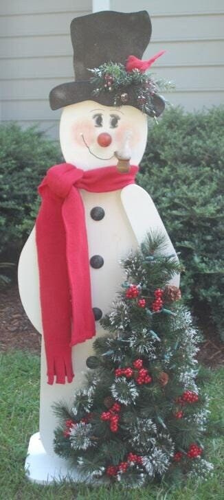 Large Outdoor Snowman with tree for the yard