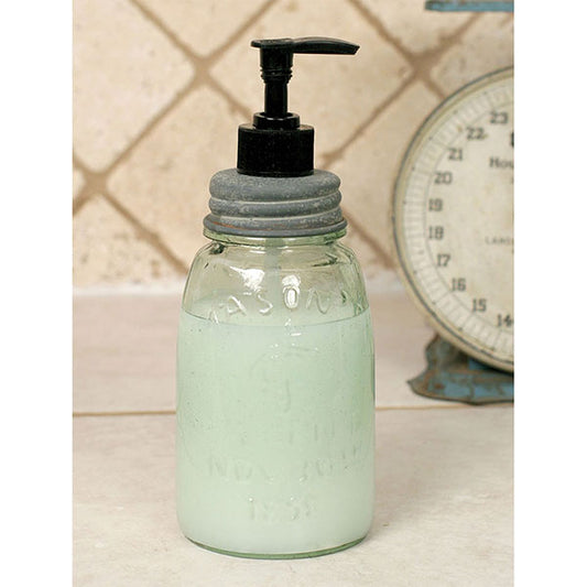 Midget Pint Mason Jar Soap Dispenser - Barn Roof Lid