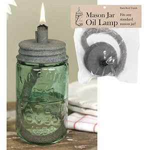 Mason Jar Oil Lamp Lid - Barn Roof - Box of 4